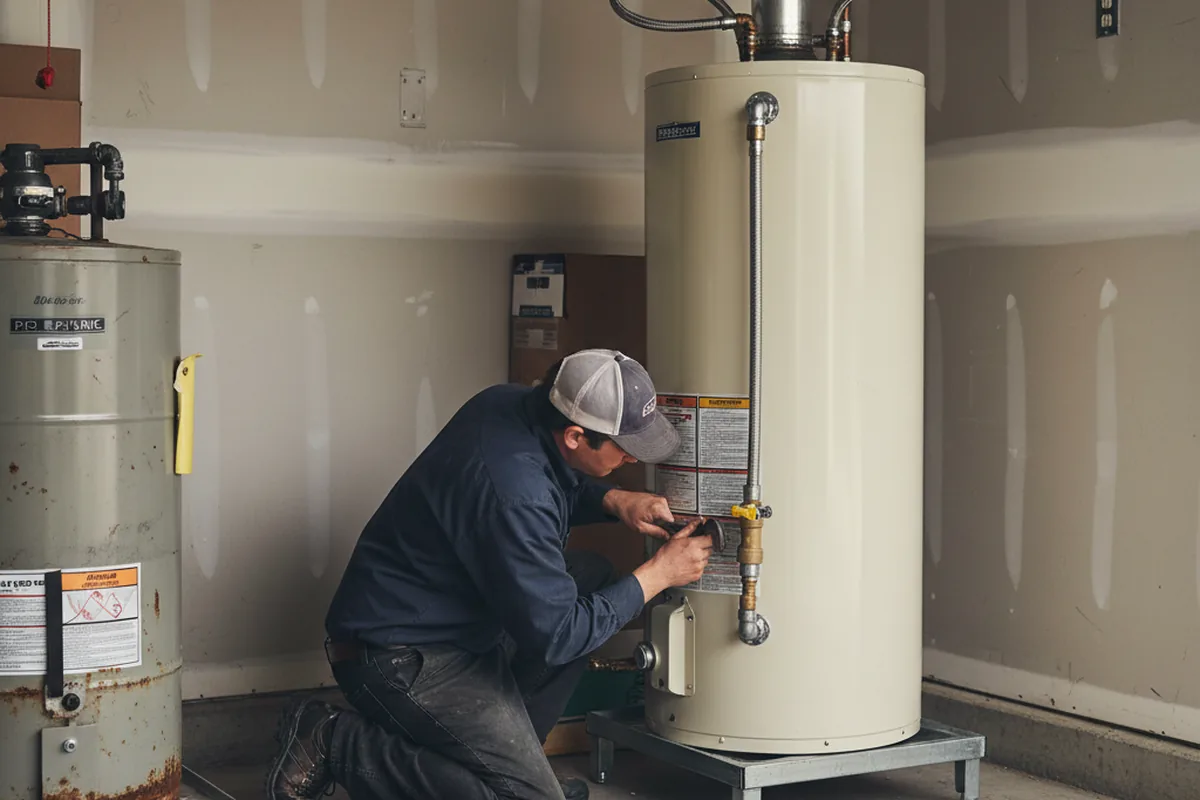 Water heater and shutoff valve replacement in Ipswich